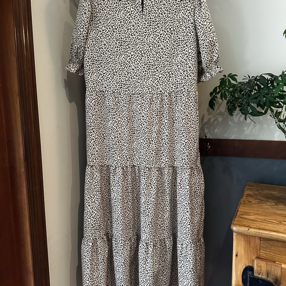 Black and Cream Tiered Ruffled Sundress